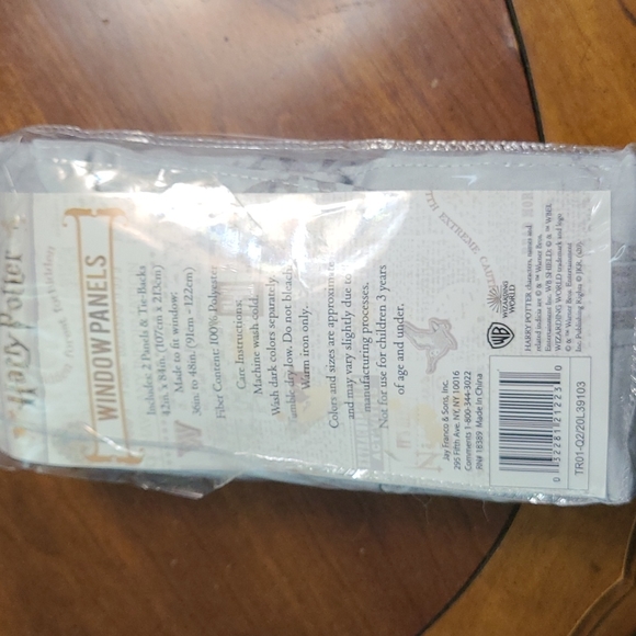 New Harry Potter Window Panels (2) with tie backs. - Picture 2 of 3